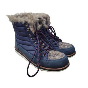 Muk Luks Sigrid Navy Faux Fur Lined Boots Women's US 9 WPL6134